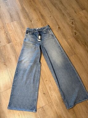 rag & bone Wide-Leg Jeans in Light Blue Wash